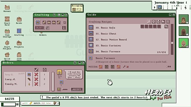 Heroes For Hire - Guild Micromanagement Simulator