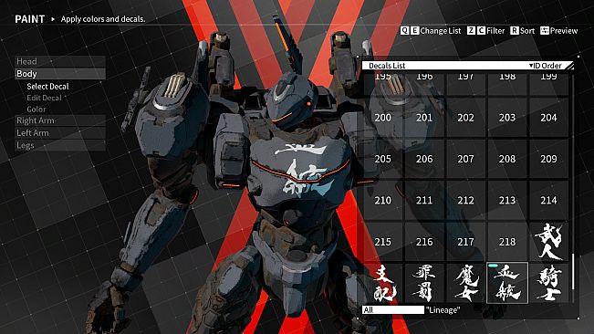 DAEMON X MACHINA - Arsenal Decals Bundle - The Brushstrokes of Souun Takeda
