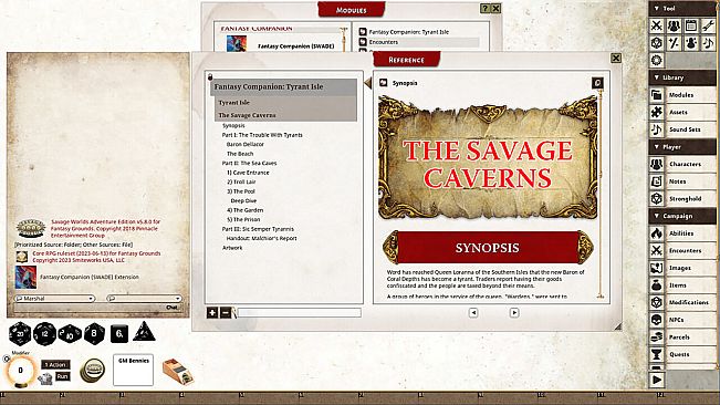 Fantasy Grounds - The Savage Caverns of Tyrant Isle Fantasy Adventure