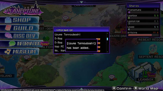 Hyperdimension Neptunia Re;Birth2 Uzume Battle Entry