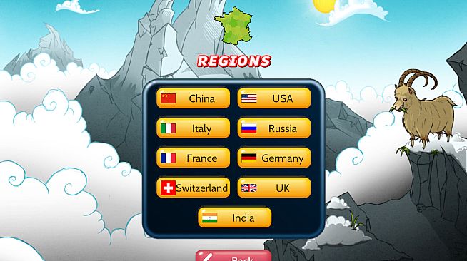 Capitals Quizzer - Regions Mode