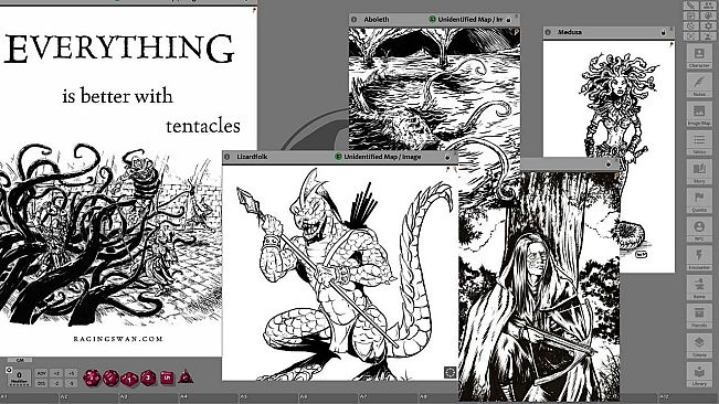 Fantasy Grounds - Monstrous Lairs #12 to #15: Medusas, Aboleth, Lizardfolk, and Bandits (Any Ruleset)