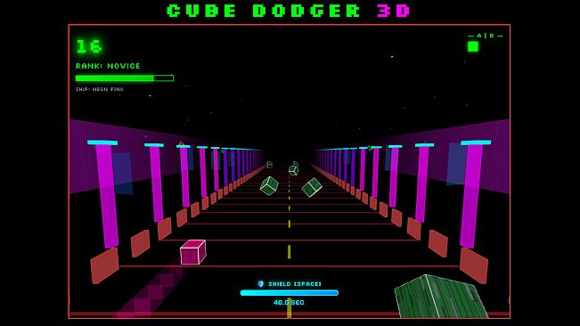 Cube Dodger 3D – Neon Pink Ship