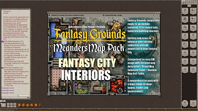 Fantasy Grounds - Meander Map Pack: Interior City (Map Pack)