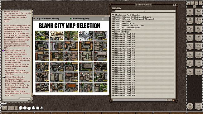 Fantasy Grounds - Meander Map Pack Fantasy City Blank Templates (Map Pack)