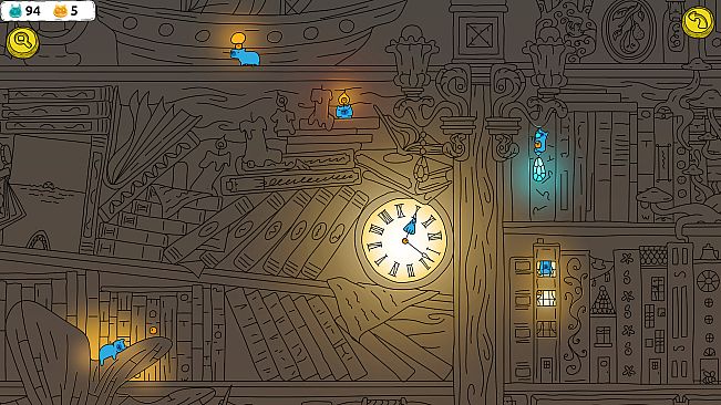 Hidden Capybaras with Orange in the Whimsical Library