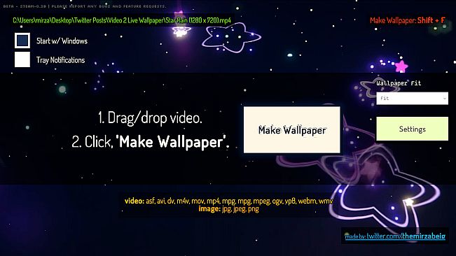 Video 2 Live Wallpaper - Star Rain (Video Wallpaper)