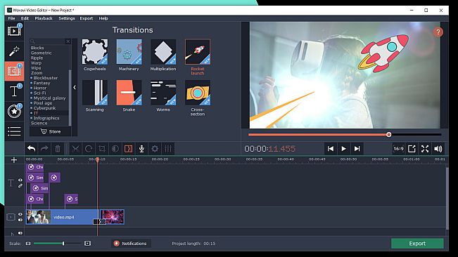 Movavi Video Editor Plus 2020 Effects - Technology Set