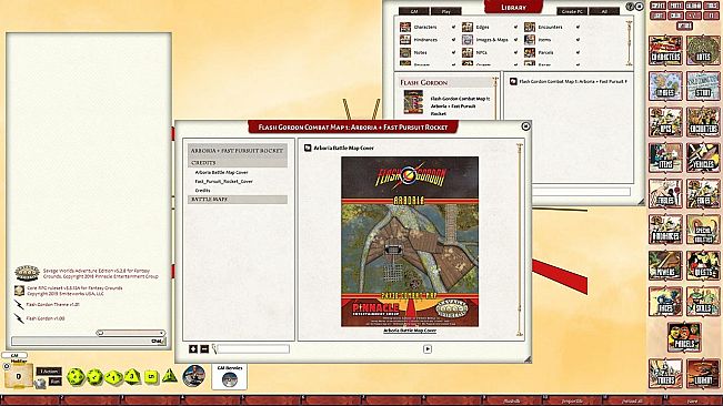 Fantasy Grounds - Flash Gordon Combat Map 1: Arboria + Fast Pursuit Rocket