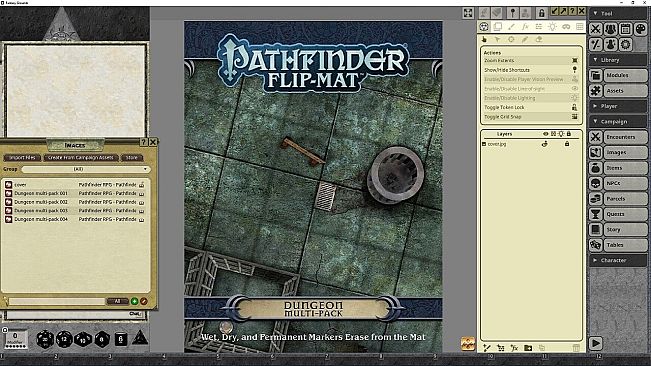 Fantasy Grounds - Pathfinder RPG - Pathfinder Flip-Mat - Dungeons Multi-Pack
