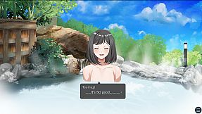 Drinking in the hot spring!