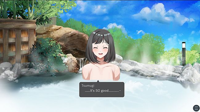 Drinking in the hot spring!