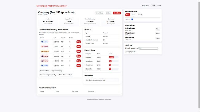 Streaming Platform Manager