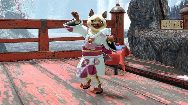 MONSTER HUNTER RISE - "F Floral Yukata" Palico layered armor piece