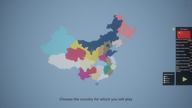 Simulator Countries - regions of China