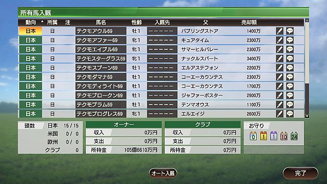 WP9 2020 競走馬 所有可能数＋５