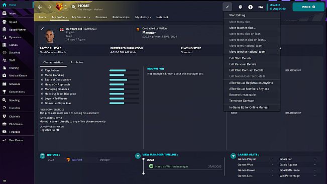 Football Manager 2023 In-game Editor