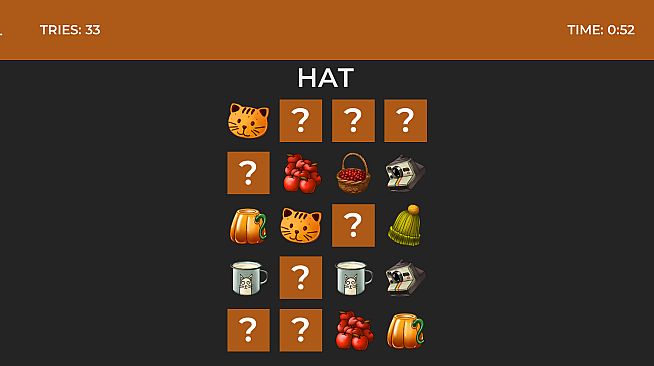 Classic Memory Game - Autumn