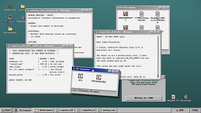 Potato.exe - A Game About Spinning a Wheel to Download Potatoes