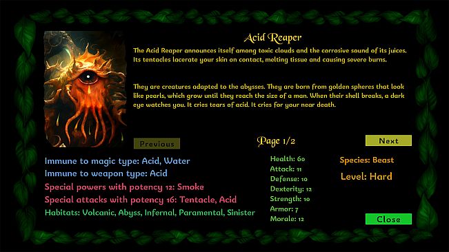Caverns And Dryads - Bestiary DLC