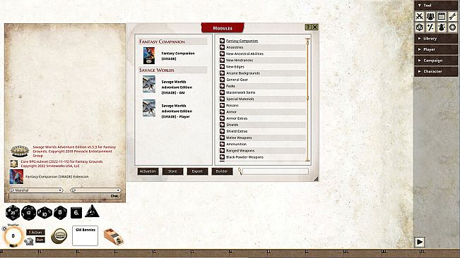 Fantasy Grounds - Fantasy Companion (SWADE)