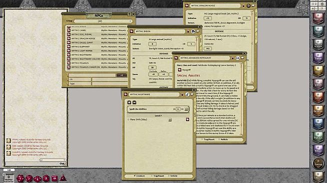 Fantasy Grounds - Mythic Monsters #4: Mounts (PFRPG)