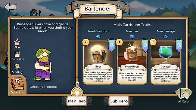 3 Minute Heroes - Dionysos (Bartender Skin)