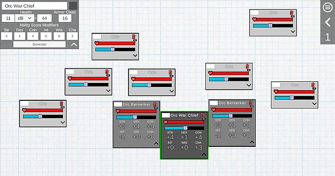 Table Top Creature Tracker