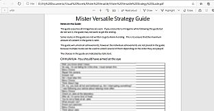 Mister Versatile Stategy Guide