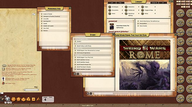 Fantasy Grounds - Weird Wars Rome: Half-Set Sun (Savage Worlds)
