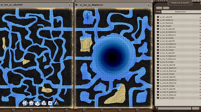 Fantasy Grounds - 0one's Colorprints #6: Undersea Caves (Map Pack)