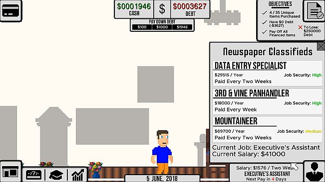 Life and Debt: A Real Life Simulator