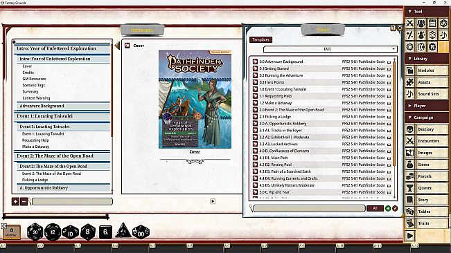 Fantasy Grounds - Pathfinder Society Intro: Year of Unfettered Exploration