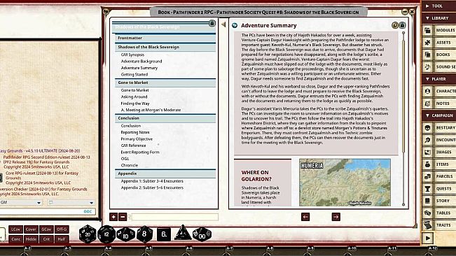 Fantasy Grounds - Pathfinder 2 RPG - Pathfinder Society Quest #8: Shadows of the Black Sovereign