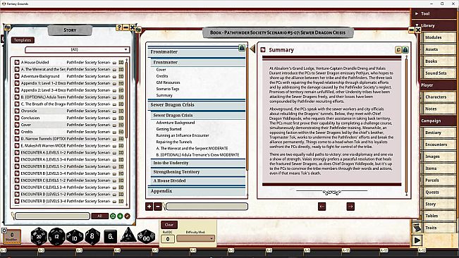 Fantasy Grounds - Pathfinder Society Scenario #5-07: Sewer Dragon Crisis