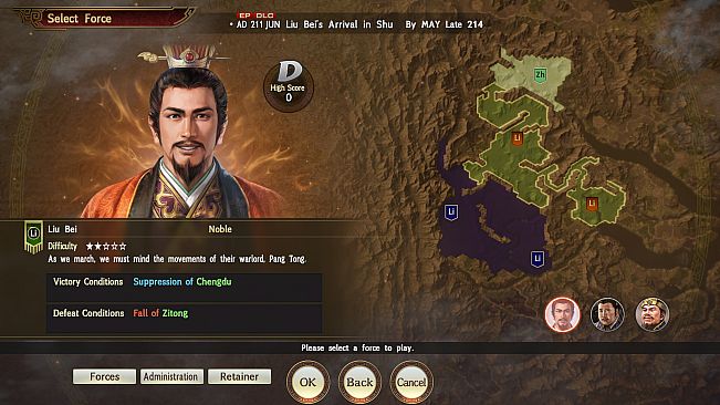RTK14 EP: Scenario for War Chronicles Mode - 1st Wave: "Liu Bei Enters Shu"