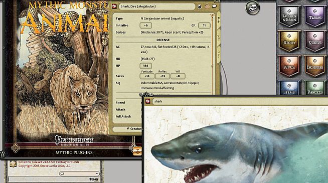 Fantasy Grounds - Mythic Monsters #28: Animals (PFRPG)