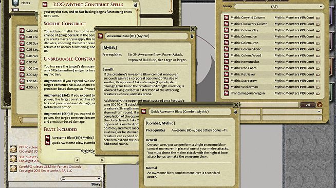 Fantasy Grounds - Mythic Monsters #19: Constructs (PFRPG)