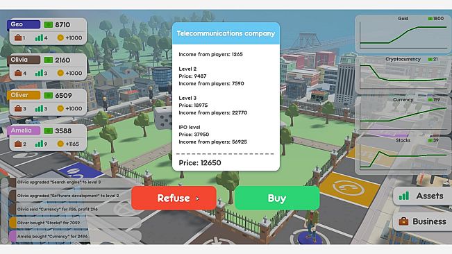 Blue Chips: economic multiplayer board game