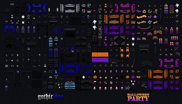 RPG Maker MZ - Gothic Blue Halloween Party