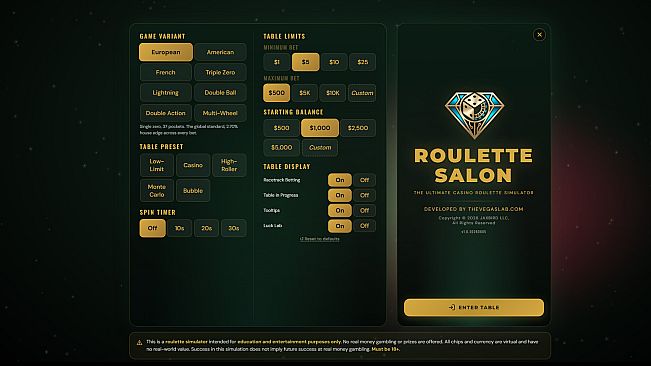 Roulette Salon - The Ultimate Casino Roulette Simulator