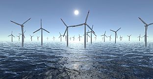 Wind Turbines Ocean Meditation