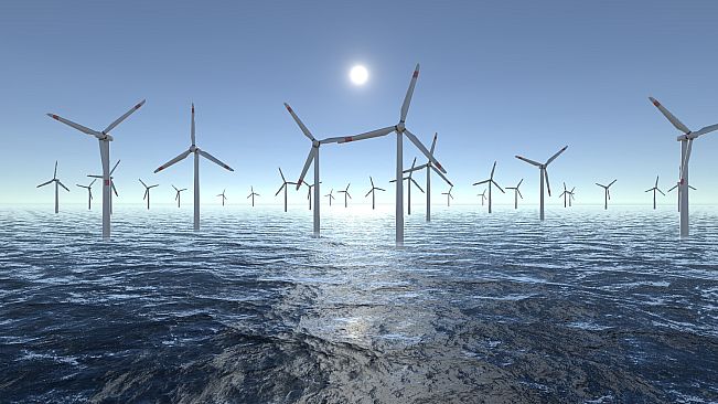 Wind Turbines Ocean Meditation