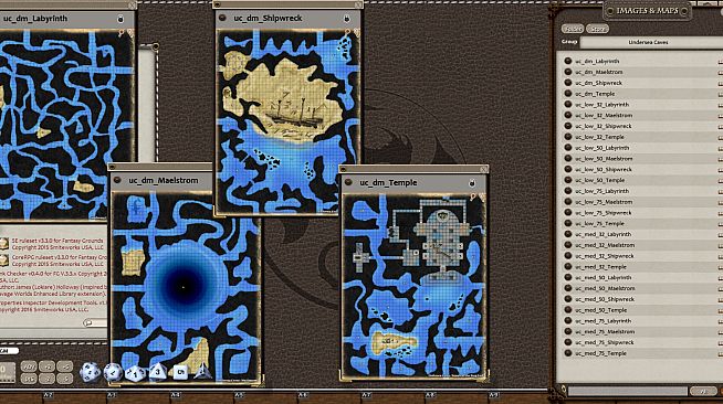 Fantasy Grounds - 0one's Colorprints #6: Undersea Caves (Map Pack)
