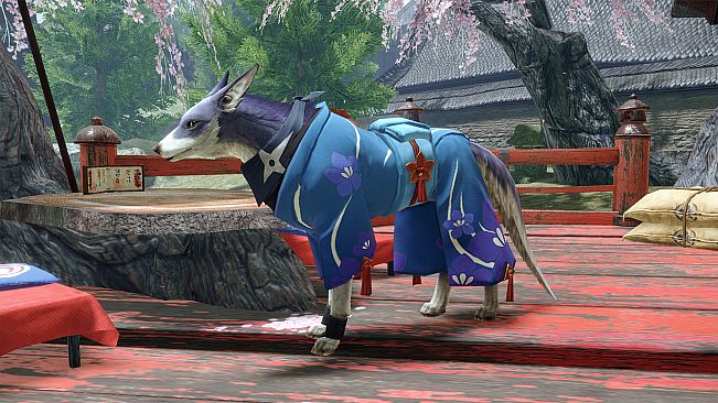 MONSTER HUNTER RISE - "C Floral Yukata" Palamute layered armor piece