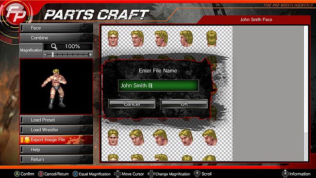 Fire Pro Wrestling World - Parts Craft