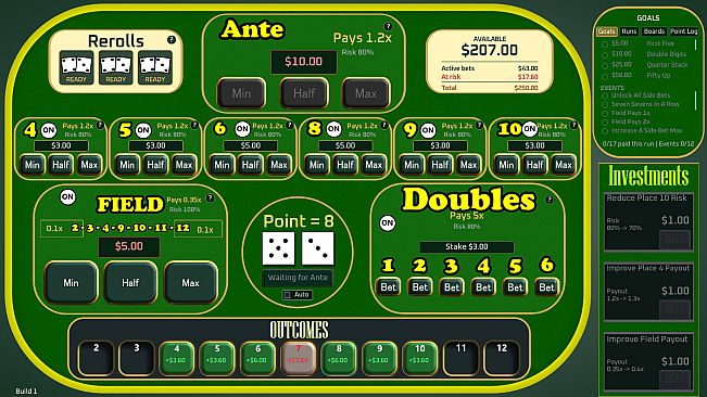 Incrementable Craps