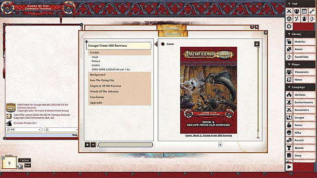 Fantasy Grounds - Pathfinder(R) for Savage Worlds: Curse of the Crimson Throne - Book 3: Escape from Old Korvosa