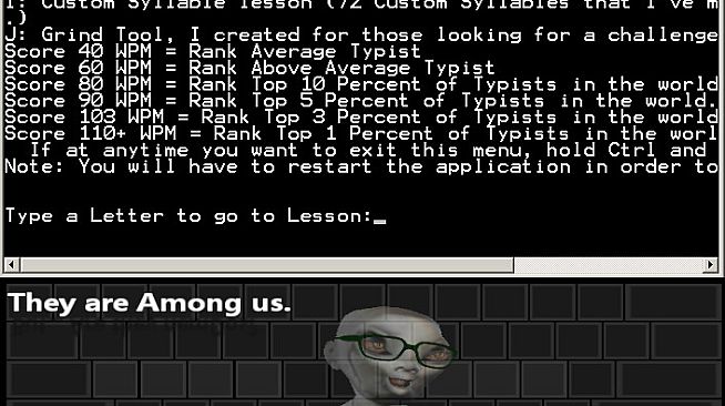 Touch Typing Home Row Speed Grinder - iReact Alien Skin They Are Among Us