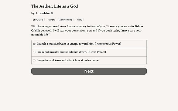 The Aether: Life as a God